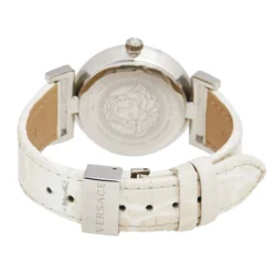 Versace Silver White Stainless Steel Leather Vanity P5Q Women's Wristwatch 35 Mm For Women -Versace Official Website luxury women versace used watches p535684 001