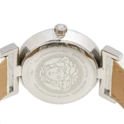 Versace Silver White Stainless Steel Leather Vanity P5Q Women's Wristwatch 35 Mm For Women -Versace Official Website luxury women versace used watches p535684 002