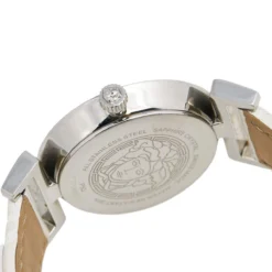 Versace Silver White Stainless Steel Leather Vanity P5Q Women's Wristwatch 35 Mm For Women -Versace Official Website luxury women versace used watches p535684 003