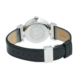 Versace Black Stainless Steel Leather Vanity P5Q Women's Wristwatch 35 Mm For Women -Versace Official Website luxury women versace used watches p542932 003