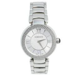 Versace Silver Stainless Steel Leda VNC030014 Women's Wristwatch 38 Mm For Women