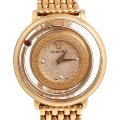 Versace Rose Gold Stainless Steel Venus VFH050013 Women's Wristwatch 39 Mm For Women -Versace Official Website luxury women versace used watches p556876 007