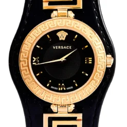 Versace Black Rose Gold Plated Stainless Steel Leather V-Signature VLA020014 Women's Wristwatch 35 Mm For Women -Versace Official Website luxury women versace used watches p558583 001