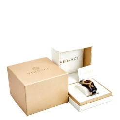 Versace Black Rose Gold Plated Stainless Steel Leather V-Signature VLA020014 Women's Wristwatch 35 Mm For Women -Versace Official Website luxury women versace used watches p558583 008