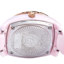 Versace Pink Mother Of Pearl Pink Ceramic Rose Gold Plated Stainless Steel DV One 63QCP5 Women's Wristwatch 35 Mm For Women -Versace Official Website luxury women versace used watches p566549 005