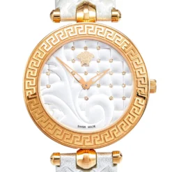 Versace Silver Rose Gold Plated Stainless Steel Vanitas VK7 Women's Wristwatch 40 Mm For Women -Versace Official Website luxury women versace used watches p568032 008
