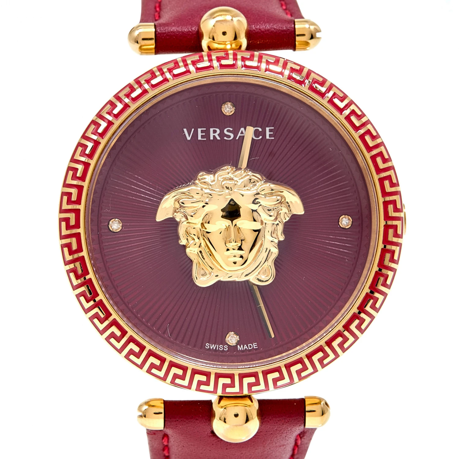 Versace Red Yellow Gold Plated Stainless Steel Leather Palazzo VCO120017 Women's Wristwatch 39 Mm For Women 3 Versace Red Yellow Gold Plated Stainless Steel Leather Palazzo VCO120017 Women's Wristwatch 39 Mm For Women - Image 3