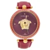 Versace Red Yellow Gold Plated Stainless Steel Leather Palazzo VCO120017 Women's Wristwatch 39 Mm For Women