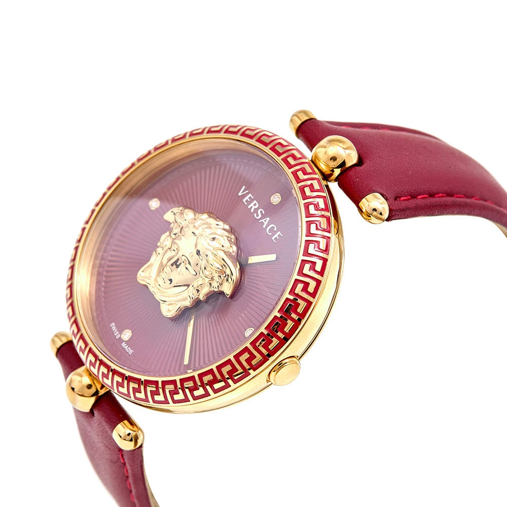 Versace Red Yellow Gold Plated Stainless Steel Leather Palazzo VCO120017 Women's Wristwatch 39 Mm For Women 2 Versace Red Yellow Gold Plated Stainless Steel Leather Palazzo VCO120017 Women's Wristwatch 39 Mm For Women - Image 2