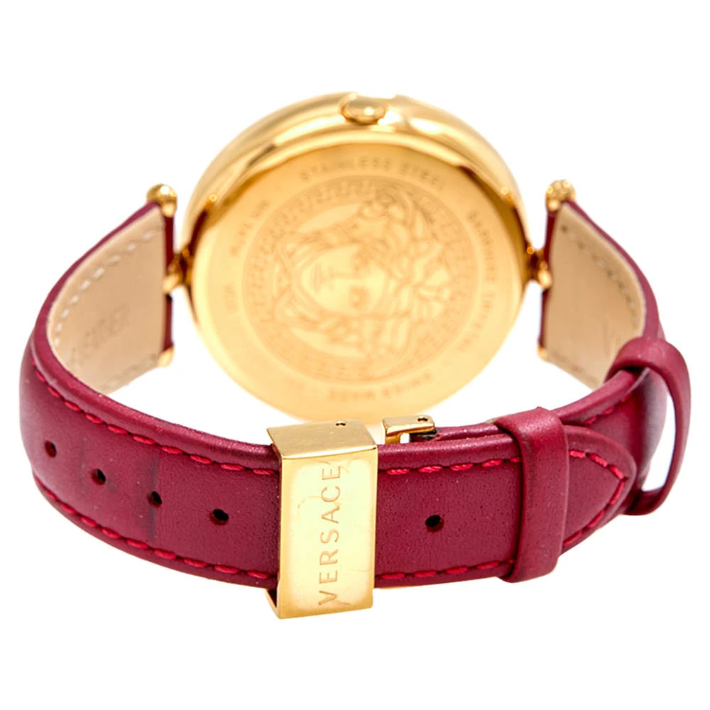 Versace Red Yellow Gold Plated Stainless Steel Leather Palazzo VCO120017 Women's Wristwatch 39 Mm For Women 5 Versace Red Yellow Gold Plated Stainless Steel Leather Palazzo VCO120017 Women's Wristwatch 39 Mm For Women - Image 5