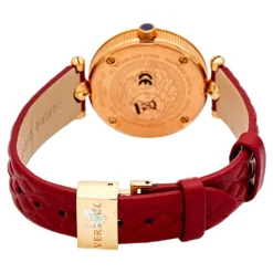 Versace Red Rose Gold Plated Stainless Steel Leather Vanitas VQM Women's Wristwatch 30 Mm For Women -Versace Official Website luxury women versace used watches p576449 003