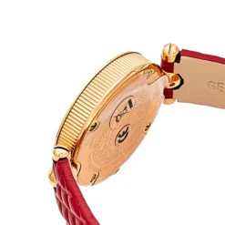 Versace Red Rose Gold Plated Stainless Steel Leather Vanitas VQM Women's Wristwatch 30 Mm For Women -Versace Official Website luxury women versace used watches p576449 006