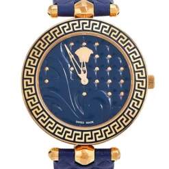 Versace Blue Rose Gold Plated Stainless Steel Leather Vanitas VK7 Women's Wristwatch 40 Mm For Women -Versace Official Website luxury women versace used watches p578796 1642597565 009