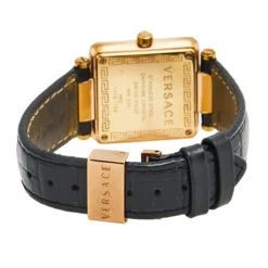 Versace Black Rose Gold Plated Stainless Steel Leather Reve Carre 88Q Women's Wristwatch 30 Mm For Women -Versace Official Website luxury women versace used watches p580922 010