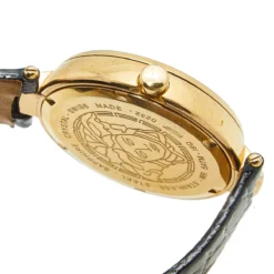 Versace Gold Plated Stainless Steel Leather Mystique Hibiscus I9Q80D2HIS009 Women's Wristwatch 38 Mm For Women -Versace Official Website luxury women versace used watches p580985 003