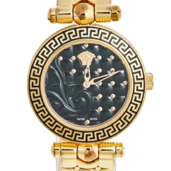 Versace Black Rose Gold Stainless Steel Micro Vanitas VQM050015 Women's Wristwatch 30 Mm For Women -Versace Official Website luxury women versace used watches p608976 009