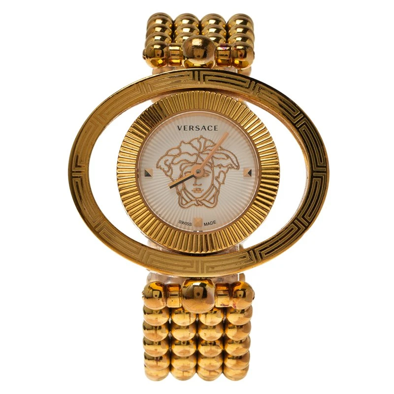 Versace White Gold-Plated Stainless Steel Eon Ellipse Women's Wristwatch 40MM For Women 1 Versace White Gold-Plated Stainless Steel Eon Ellipse Women's Wristwatch 40MM For Women