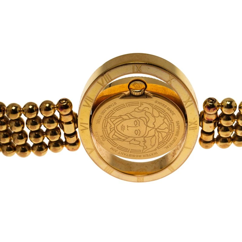 Versace White Gold-Plated Stainless Steel Eon Ellipse Women's Wristwatch 40MM For Women 4 Versace White Gold-Plated Stainless Steel Eon Ellipse Women's Wristwatch 40MM For Women - Image 4