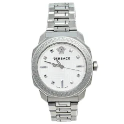 Versace Silver Stainless Steel Dylos VQD040015 Women's Wristwatch 35 Mm For Women
