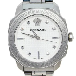 Versace Silver Stainless Steel Dylos VQD040015 Women's Wristwatch 35 Mm For Women -Versace Official Website luxury women versace used watches p617351 006