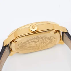 Versace Black Yellow Gold Plated Stainless Steel Leather Dylos VQU Women's Wristwatch 38 Mm For Women -Versace Official Website luxury women versace used watches p631919 004