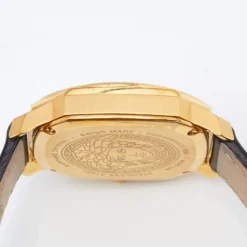 Versace Black Yellow Gold Plated Stainless Steel Leather Dylos VQU Women's Wristwatch 38 Mm For Women -Versace Official Website luxury women versace used watches p631919 005