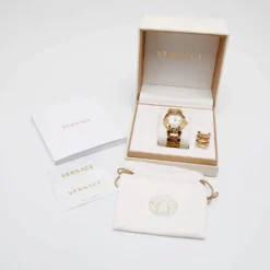 Versace Mother Of Pearl Gold Plated Stainless Steel Reve 68Q Women's Wristwatch 35 Mm For Women -Versace Official Website luxury women versace used watches p641718 001
