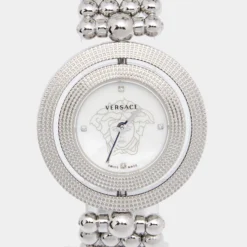 Versace Mother Of Pearl Stainless Steel Eon 79Q Women's Wristwatch 34 Mm For Women -Versace Official Website luxury women versace used watches p645218 006