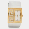 Versace White Gold Tone Stainless Steel V-Greca 64Q Women's Wristwatch 36 Mm For Women