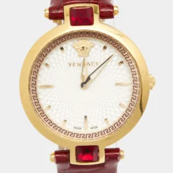 Versace White Gold Plated Stainless Steel Leather Crystal Gleam VAN040016 Women's Wristwatch 37 Mm For Women 11 Versace White Gold Plated Stainless Steel Leather Crystal Gleam VAN040016 Women's Wristwatch 37 Mm For Women -Versace Official Website luxury women versace used watches p656395 006