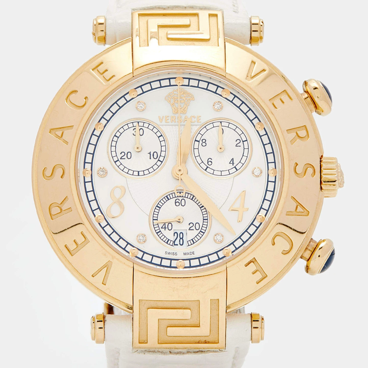 Versace Mother Of Pearl Gold Plated Stainless Steel Leather Aion 68C Women's Wristwatch 40 Mm For Women 3 Versace Mother Of Pearl Gold Plated Stainless Steel Leather Aion 68C Women's Wristwatch 40 Mm For Women - Image 3