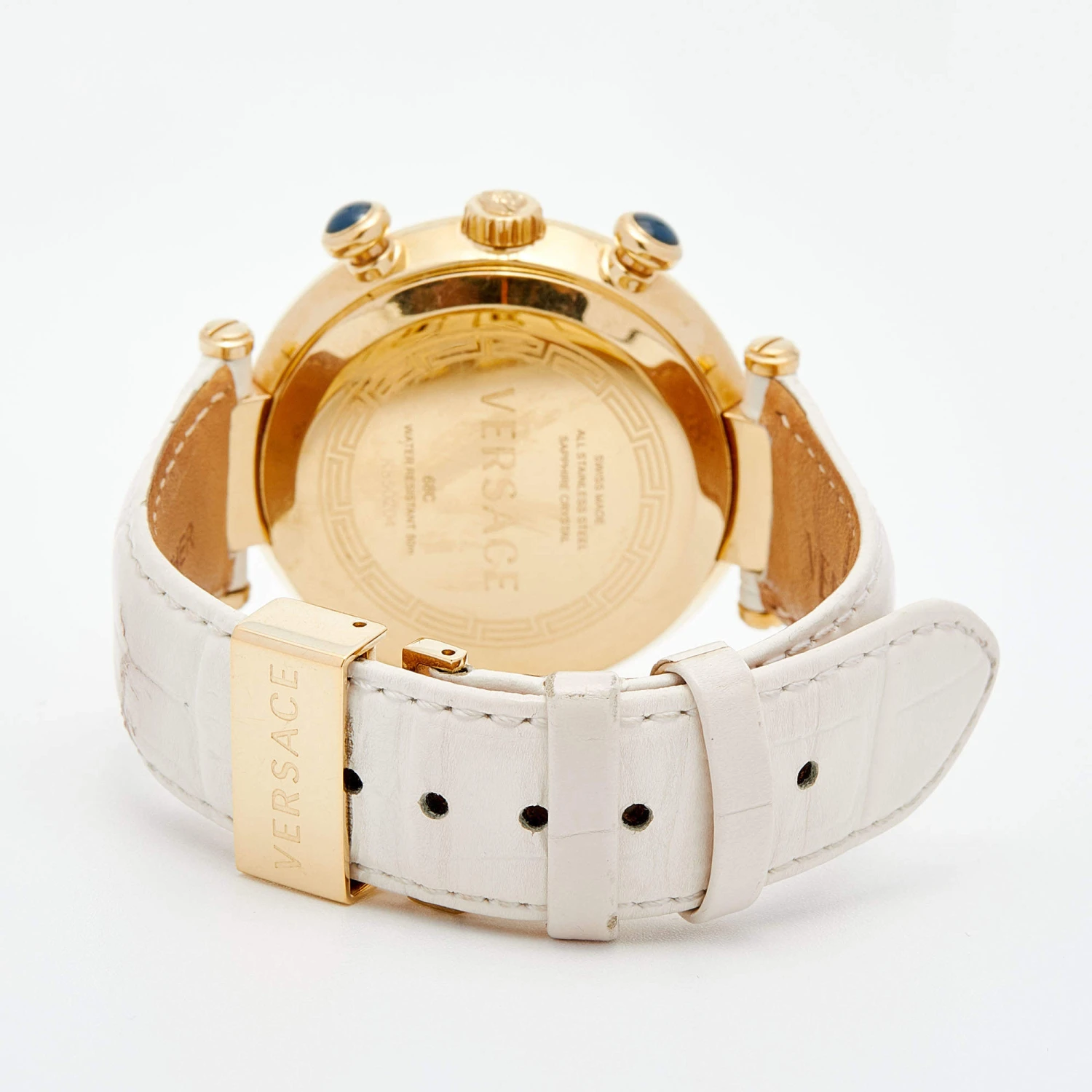 Versace Mother Of Pearl Gold Plated Stainless Steel Leather Aion 68C Women's Wristwatch 40 Mm For Women 6 Versace Mother Of Pearl Gold Plated Stainless Steel Leather Aion 68C Women's Wristwatch 40 Mm For Women - Image 6
