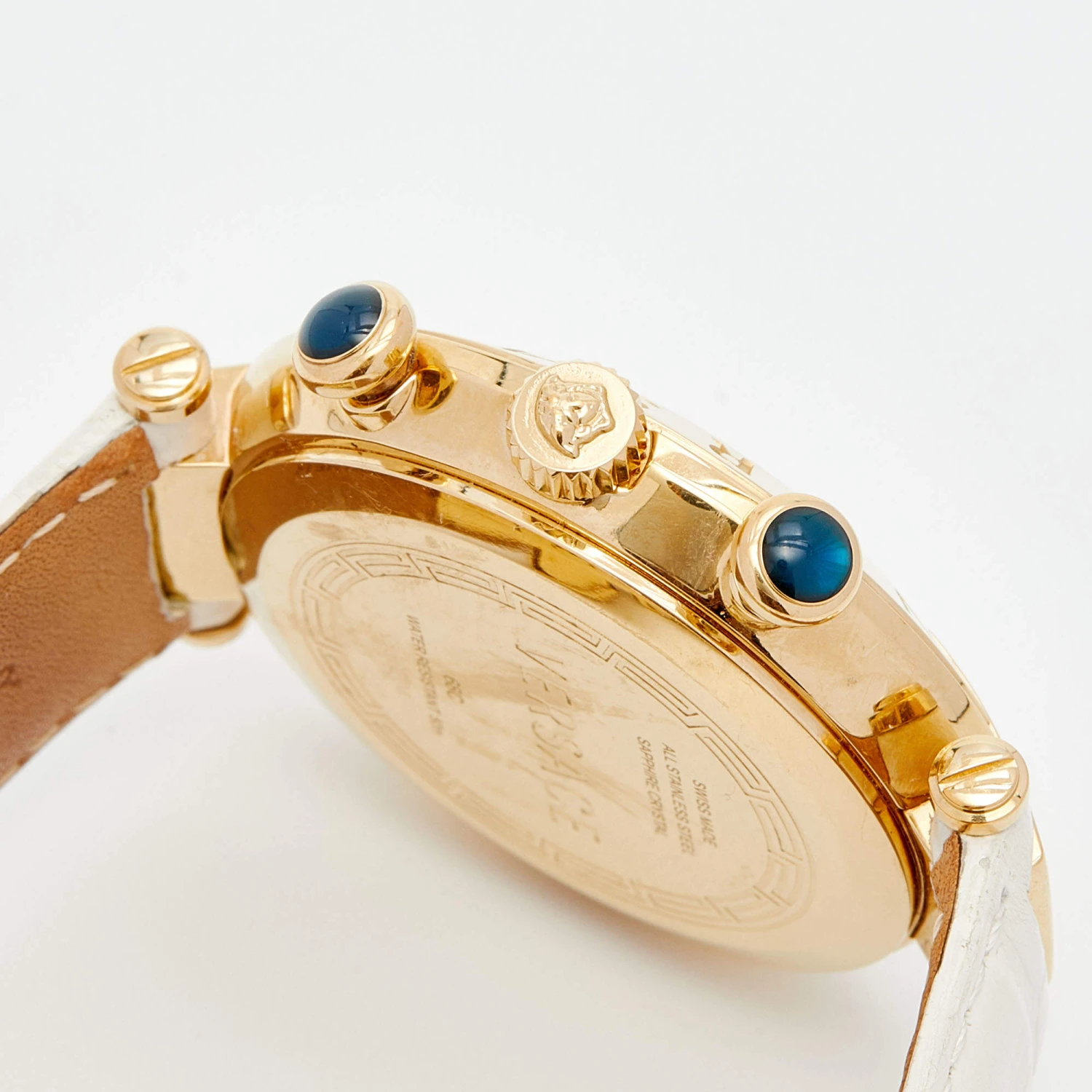 Versace Mother Of Pearl Gold Plated Stainless Steel Leather Aion 68C Women's Wristwatch 40 Mm For Women 7 Versace Mother Of Pearl Gold Plated Stainless Steel Leather Aion 68C Women's Wristwatch 40 Mm For Women - Image 7