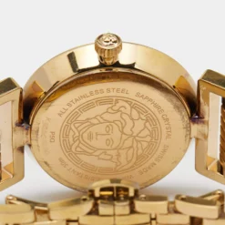 Versace Silver Rose Gold Plated Stainless Steel Vanity P5Q Women's Wristwatch 35 Mm For Women -Versace Official Website luxury women versace used watches p669581 002