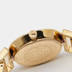 Versace Silver Rose Gold Plated Stainless Steel Vanity P5Q Women's Wristwatch 35 Mm For Women -Versace Official Website luxury women versace used watches p669581 003