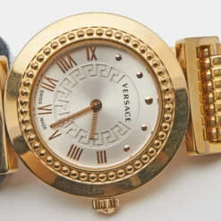 Versace Silver Rose Gold Plated Stainless Steel Vanity P5Q Women's Wristwatch 35 Mm For Women -Versace Official Website luxury women versace used watches p669581 006