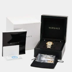 Versace Silver Rose Gold Plated Stainless Steel Vanity P5Q Women's Wristwatch 35 Mm For Women -Versace Official Website luxury women versace used watches p669581 010