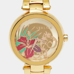 Versace Gold Plated Stainless Steel Mystique Hibiscus I9Q80D2HI-S080 Women's Wristwatch 38 Mm For Women -Versace Official Website luxury women versace used watches p682252 001