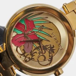 Versace Gold Plated Stainless Steel Mystique Hibiscus I9Q80D2HI-S080 Women's Wristwatch 38 Mm For Women -Versace Official Website luxury women versace used watches p682252 009