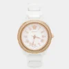 Versace White Mother Of Pearl Ceramic Diamond DV One 63QCP11 Women's Wristwatch 35 Mm For Women