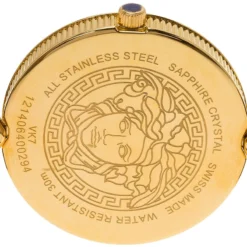 Versace Purple Gold-Plated Stainless Steel Vanitas Women's Wristwatch 40MM For Women -Versace Official Website luxury women versace used watches p79200 0004