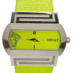 Versace Fluorescent Green Stainless Steel Hippodrome Women's Wristwatch 41MM For Women -Versace Official Website luxury women versace used watches p87173 003