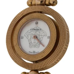 Versace White Stainless Steel Rose Gold Tone Women's Wristwatch 33MM For Women -Versace Official Website luxury women versace used watches p91722 003