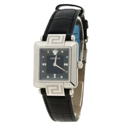 Versace Black Mother Of Pearl Stainless Steel Reve Carre 88Q Women's Wristwatch 30MM For Women