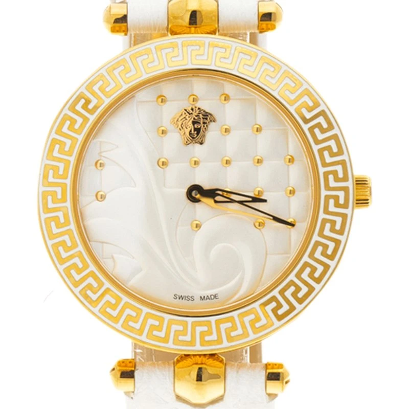 Versace White Gold Tone Stainless Steel VK7010013 Vanitas Women's Wristwatch 40MM For Women 3 Versace White Gold Tone Stainless Steel VK7010013 Vanitas Women's Wristwatch 40MM For Women - Image 3