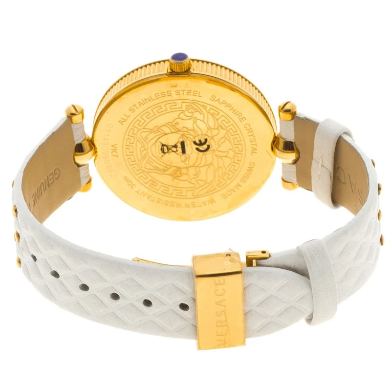 Versace White Gold Tone Stainless Steel VK7010013 Vanitas Women's Wristwatch 40MM For Women 5 Versace White Gold Tone Stainless Steel VK7010013 Vanitas Women's Wristwatch 40MM For Women - Image 5